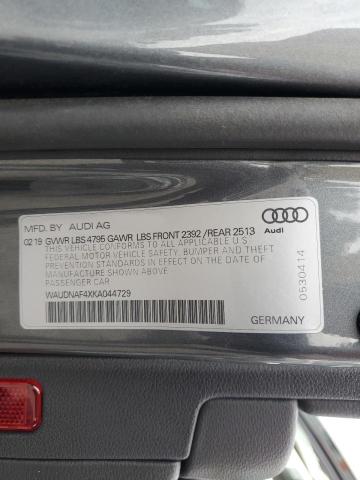 WAUDNAF4XKA044729 Audi A4 PREMIUM 10