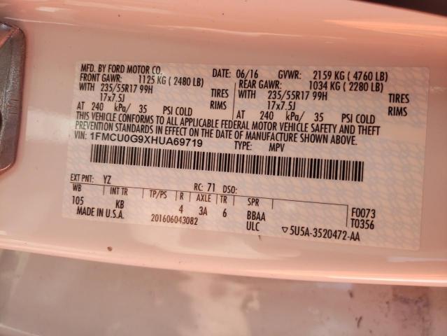 1FMCU0G9XHUA69719 Ford ESCAPE SE