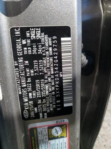 5XYPKDA54JG429759 KIA SORENTO SX
