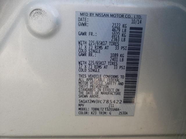5N1AT2MV3FC785422 Nissan ROGUE S