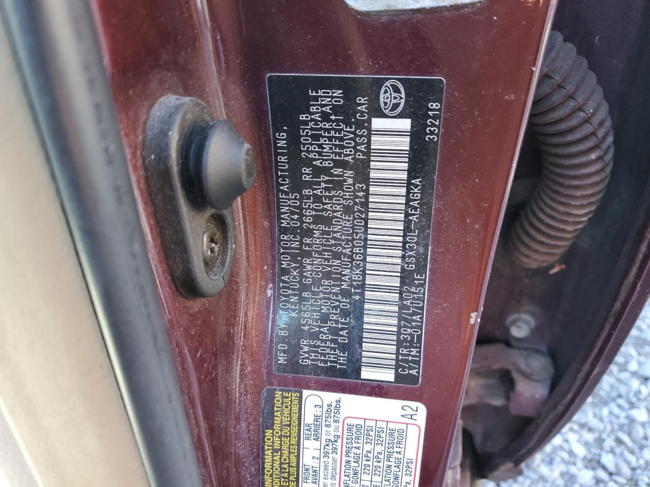 4T1BK36B05U027143 2005 Toyota Avalon Xl