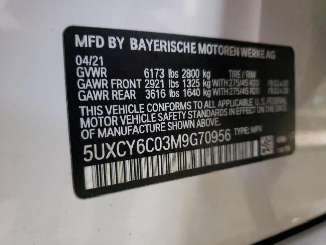 VIN 5UXCY6C03M9G70956 2021 BMW X6, Xdrive40I no.13