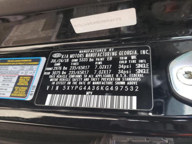 5XYPG4A36KG497532 KIA SORENTO L