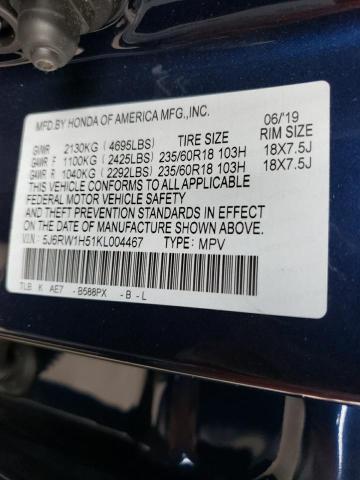 5J6RW1H51KL004467 Honda CR-V EX