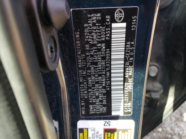 4T1G11AK1LU329994 Toyota Camry SE 12