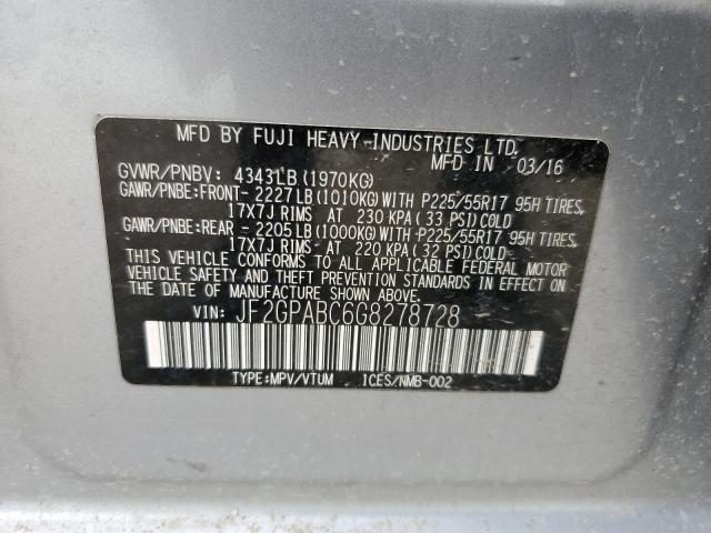 JF2GPABC6G8278728 Subaru Crosstrek Premium