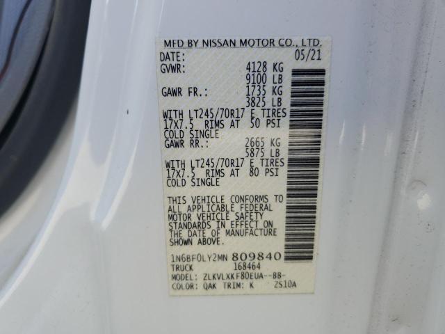 1N6BF0LY2MN809840 Nissan NV 2500 S
