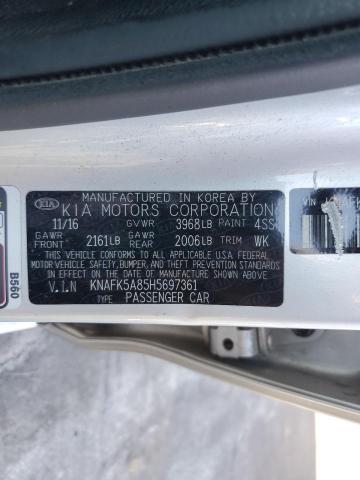 KNAFK5A85H5697361 KIA FORTE LX