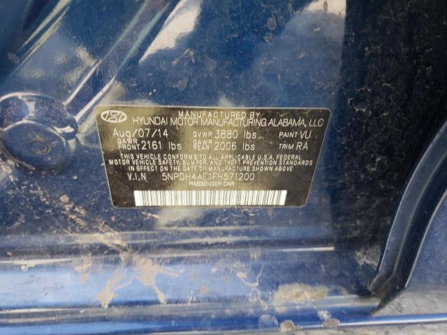 5NPDH4AE1FH571200 Hyundai ELANTRA SE