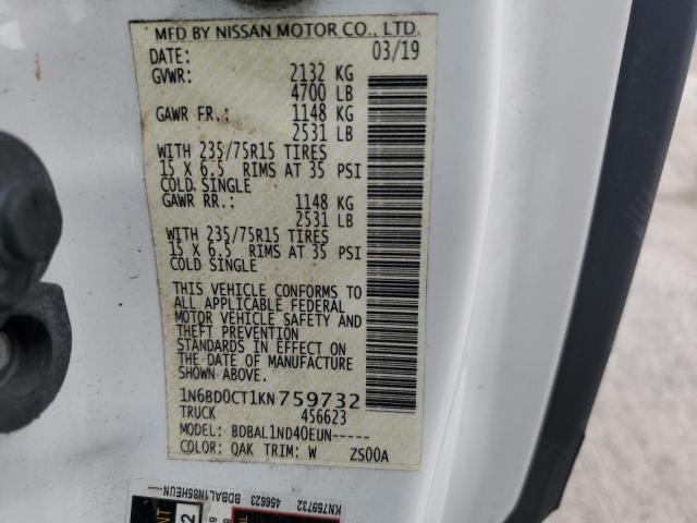 1N6BD0CT1KN759732 Nissan FRONTIER S