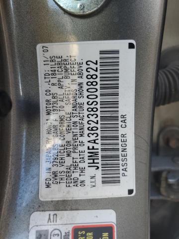 JHMFA36238S008822 2008 Honda Civic Hybrid