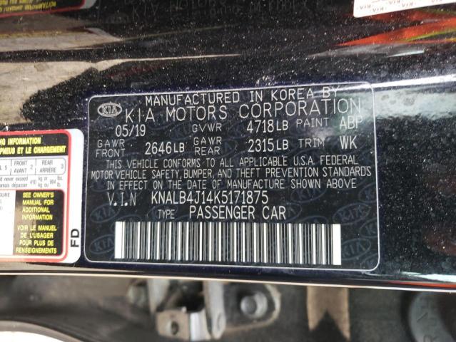 2019 KIA CADENZA KNALB4J14K5171875