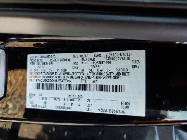 1FMCU9GD0HUE37706 Ford ESCAPE SE