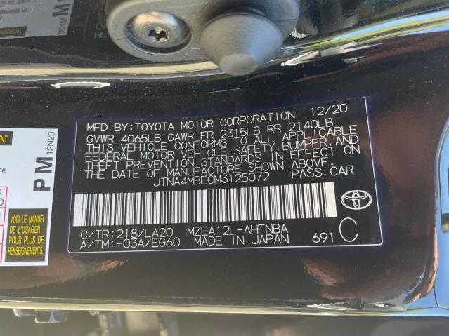 JTNA4MBE0M3125072 Toyota Corolla XS 10