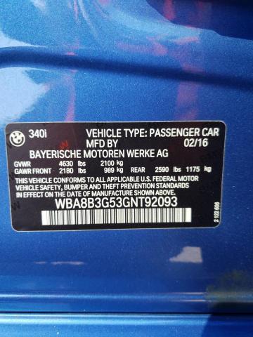 WBA8B3G53GNT92093 BMW 340 I