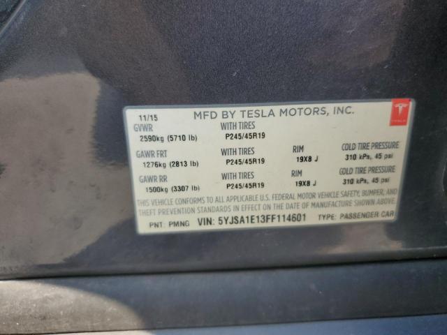 5YJSA1E13FF114601 | 2015 TESLA MODEL S