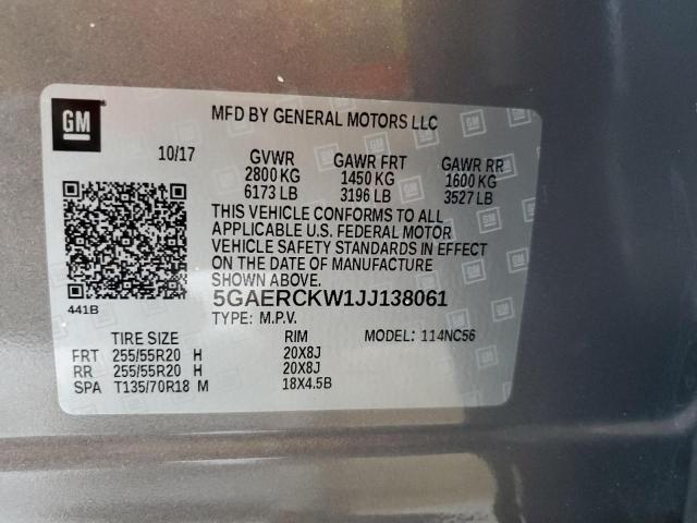 5GAERCKW1JJ138061 Buick Enclave Premium