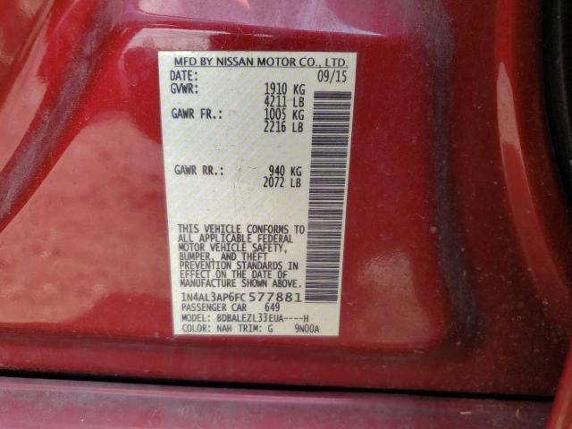 1N4AL3AP6FC577881 Nissan ALTIMA 2.5