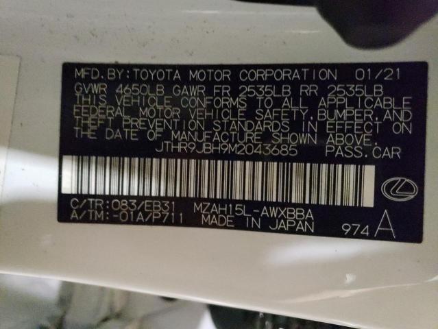 2021 LEXUS UX 250H - JTHR9JBH9M2043685