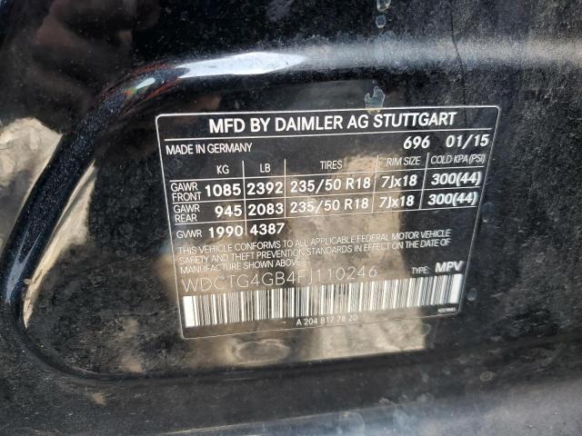 WDCTG4GB4FJ110246 Mercedes-Benz Gla 250 4matic