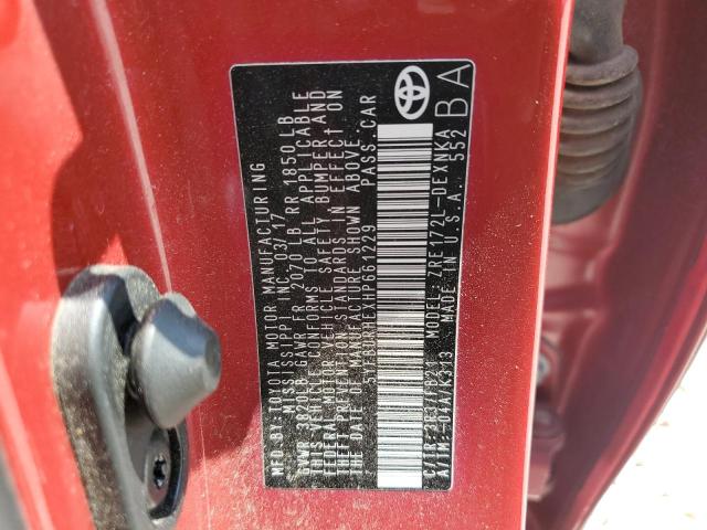 5YFBURHEXHP661229 Toyota COROLLA L