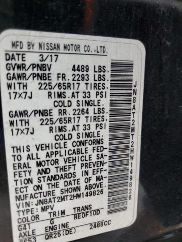 JN8AT2MT2HW149826 Nissan ROGUE S