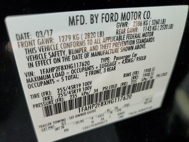 2017 Ford Taurus Limited VIN: 1FAHP2F8XHG117620 Lot: 70132233