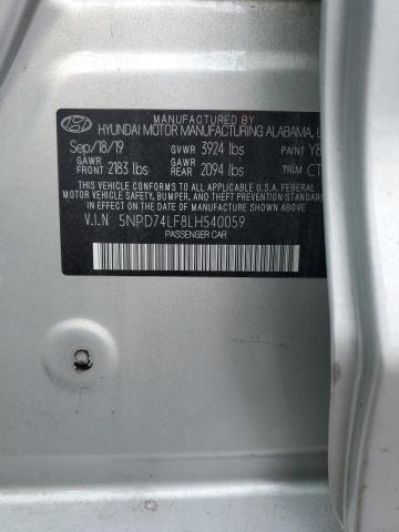 5NPD74LF8LH540059 Hyundai ELANTRA SE