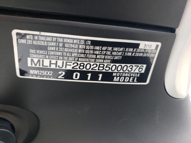 2011 HONDA PCX MLHJF2802B5000376