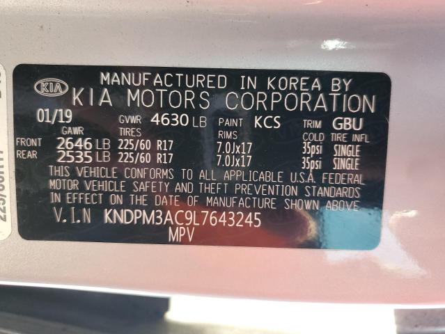 KNDPM3AC9L7643245 KIA Sportage Lx