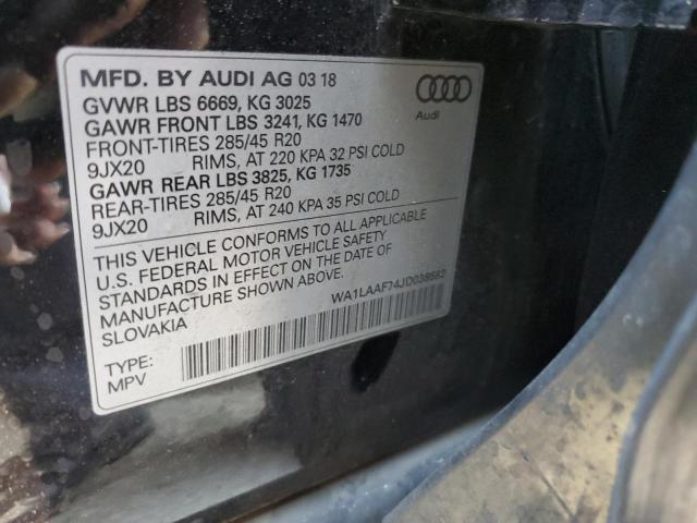 WA1LAAF74JD038582 2018 AUDI Q7, photo no. 13