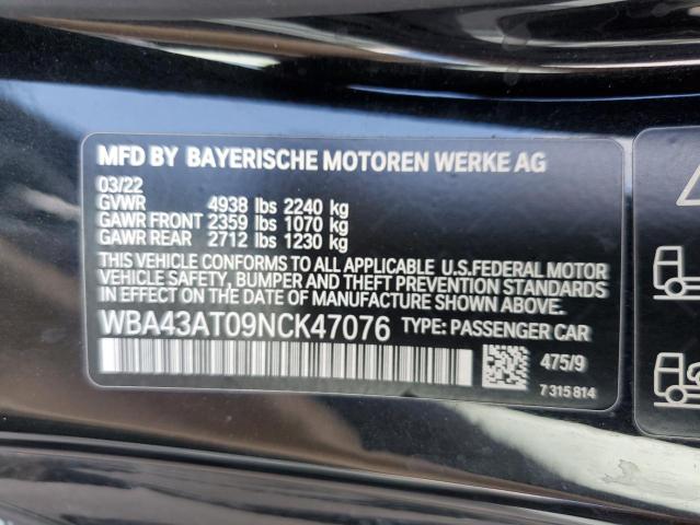 WBA43AT09NCK47076 BMW 4 Series 430XI 13