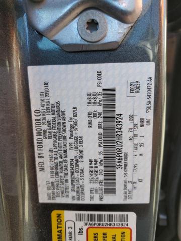 3FA6P0RU2HR343924 Ford Fusion Titanium Hev