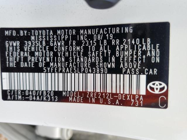 2020 TOYOTA COROLLA LE - 5YFEPRAE5LP043890