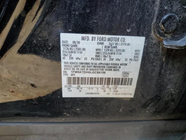 1FMSK7DH0LGC86158 Ford EXPLORER XLT