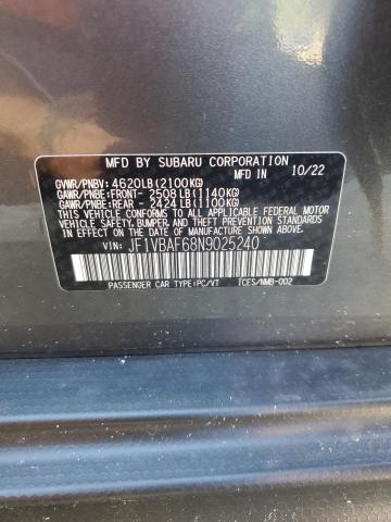 JF1VBAF68N9025240 Subaru Wrx Premium