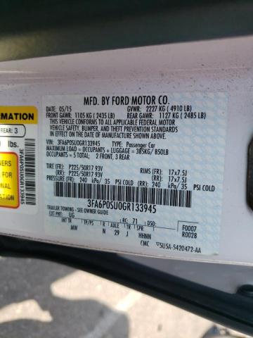 3FA6P0SU0GR133945 Ford Fusion Titanium Phev