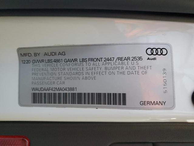 WAUDAAF42MA043881 2021 AUDI A4, photo no. 12