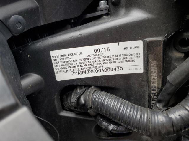 2016 YAMAHA FZ09 JYARN33E0GA009430