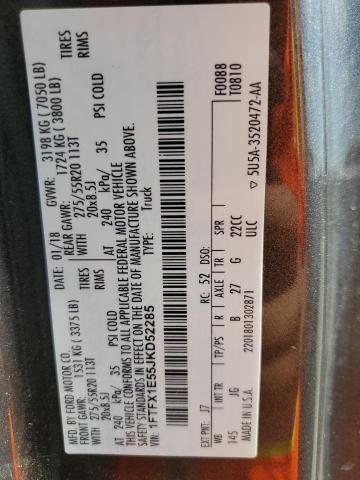 1FTFX1E55JKD52285 Ford F150 Super Cab