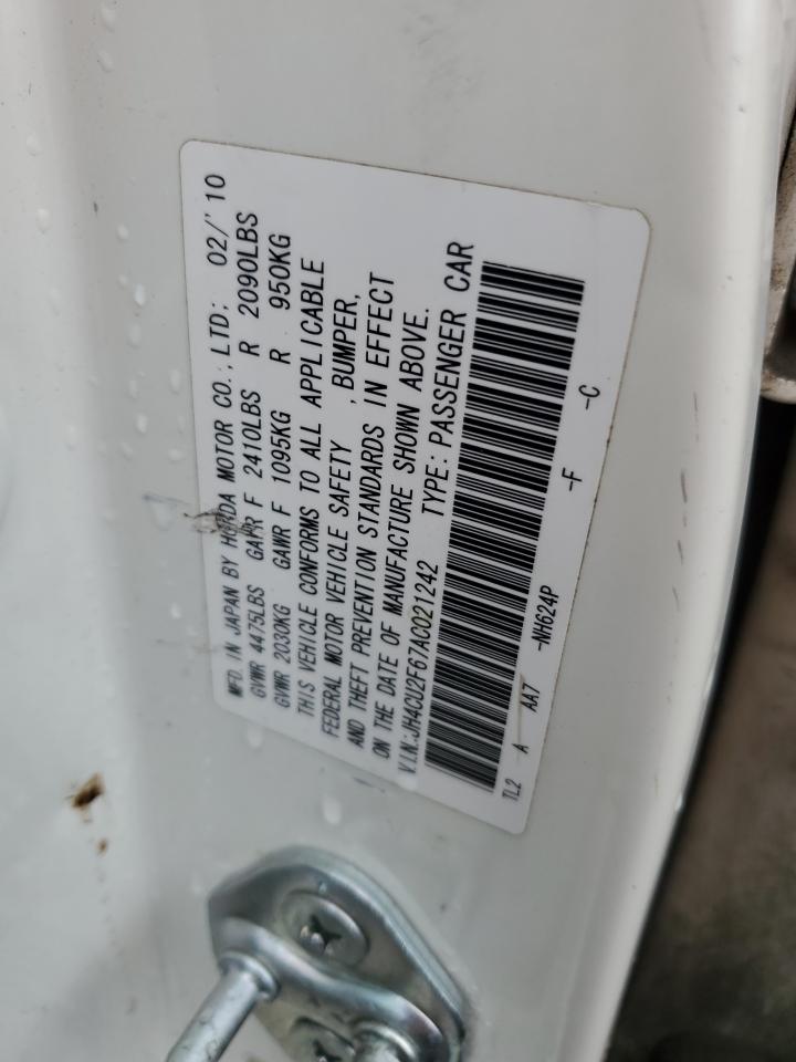 JH4CU2F67AC021242 2010 Acura Tsx