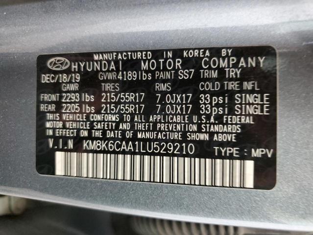 2020 HYUNDAI KONA SEL P - KM8K6CAA1LU529210