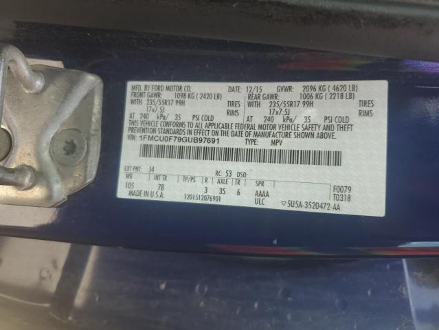 1FMCU0F79GUB97691 Ford ESCAPE S