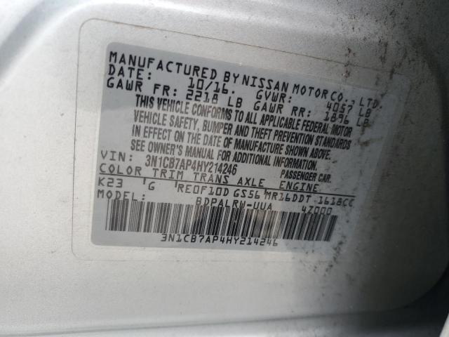 3N1CB7AP4HY214246 Nissan Sentra Sr Turbo