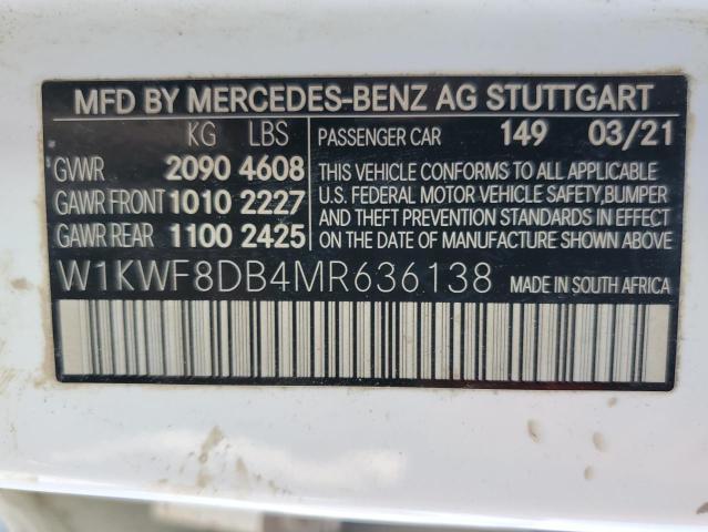 W1KWF8DB4MR636138 2021 MERCEDES-BENZ C-CLASS, photo no. 12