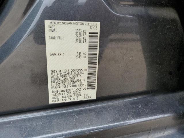 1N4BL4DV5KN310265 Nissan ALTIMA SV