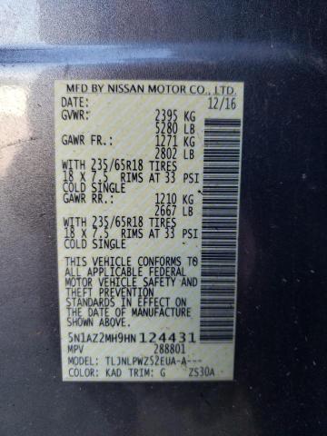 5N1AZ2MH9HN124431 Nissan MURANO S