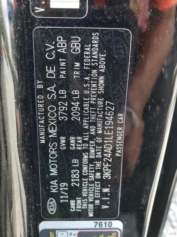3KPF24AD1LE194627 KIA FORTE FE