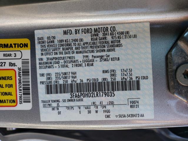 3FA6P0HD2LR179035 Ford Fusion SE 10