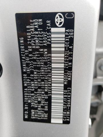 5YFEPRAE8LP027179 Toyota COROLLA LE
